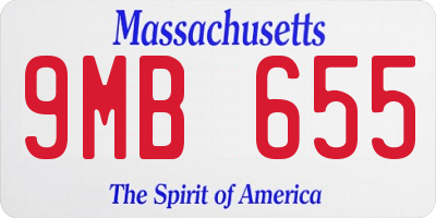 MA license plate 9MB655