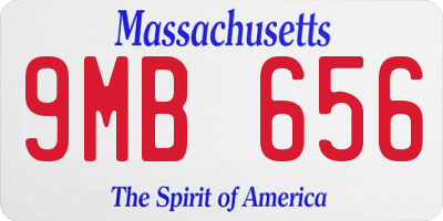 MA license plate 9MB656