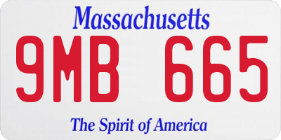 MA license plate 9MB665