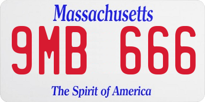 MA license plate 9MB666