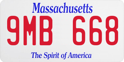 MA license plate 9MB668
