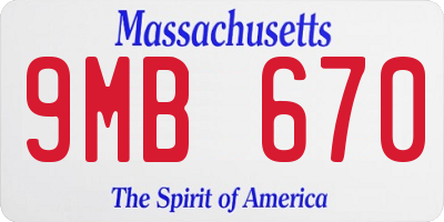 MA license plate 9MB670