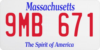 MA license plate 9MB671
