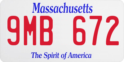 MA license plate 9MB672