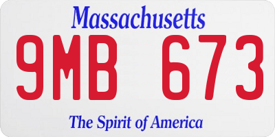 MA license plate 9MB673