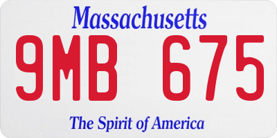 MA license plate 9MB675