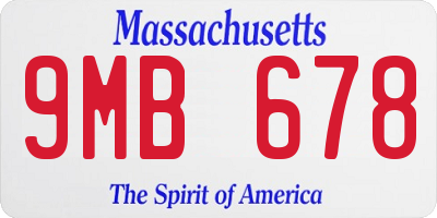 MA license plate 9MB678