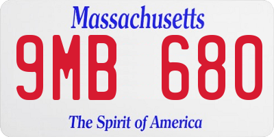 MA license plate 9MB680