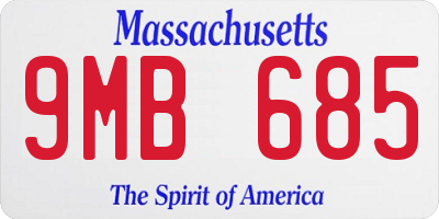 MA license plate 9MB685