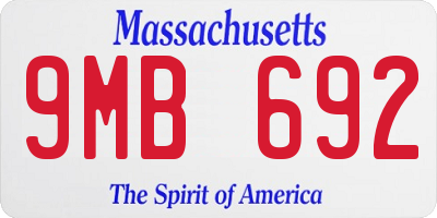 MA license plate 9MB692