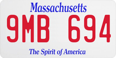 MA license plate 9MB694