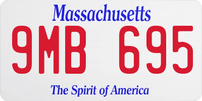MA license plate 9MB695