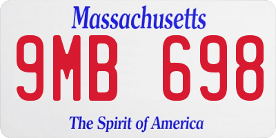 MA license plate 9MB698
