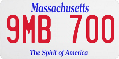MA license plate 9MB700