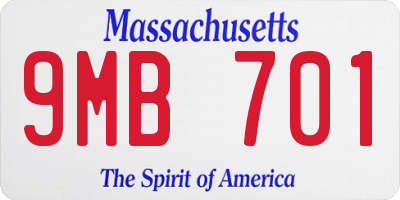 MA license plate 9MB701