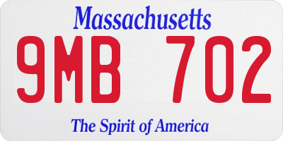 MA license plate 9MB702