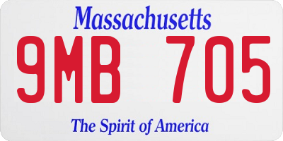 MA license plate 9MB705