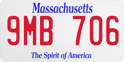 MA license plate 9MB706