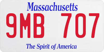 MA license plate 9MB707