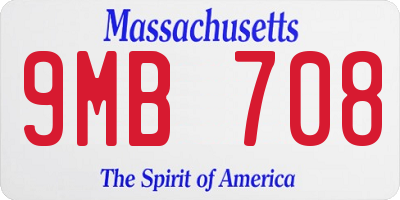 MA license plate 9MB708