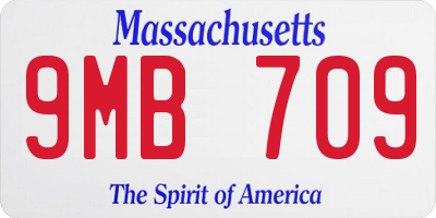 MA license plate 9MB709