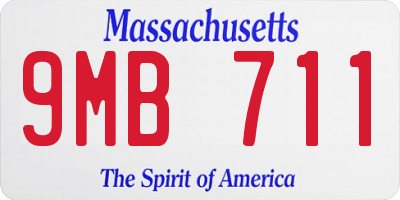 MA license plate 9MB711