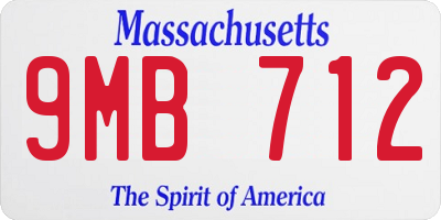 MA license plate 9MB712