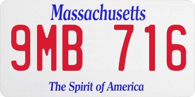 MA license plate 9MB716