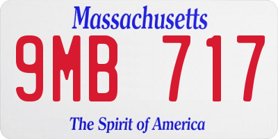 MA license plate 9MB717