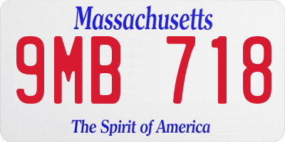 MA license plate 9MB718