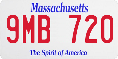 MA license plate 9MB720