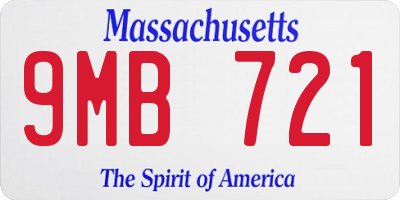 MA license plate 9MB721