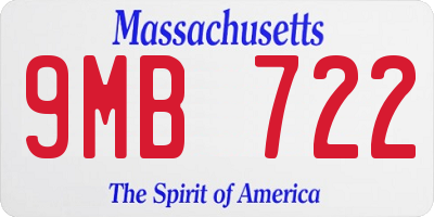 MA license plate 9MB722