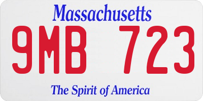 MA license plate 9MB723