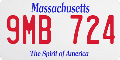 MA license plate 9MB724