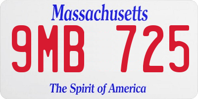 MA license plate 9MB725