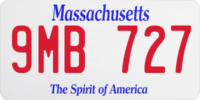 MA license plate 9MB727