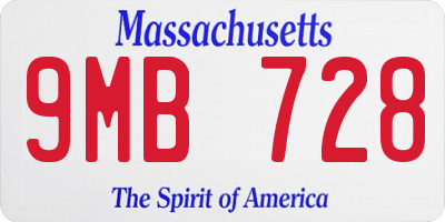 MA license plate 9MB728