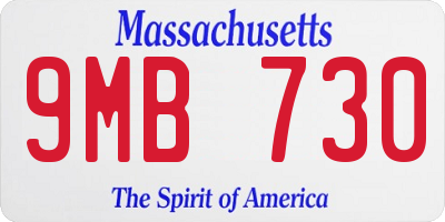 MA license plate 9MB730