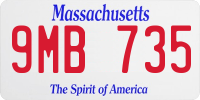 MA license plate 9MB735
