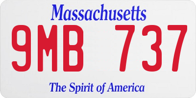 MA license plate 9MB737