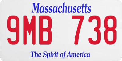 MA license plate 9MB738
