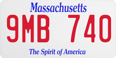 MA license plate 9MB740