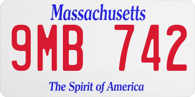 MA license plate 9MB742