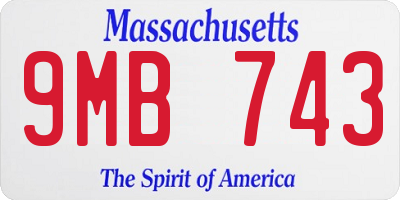 MA license plate 9MB743