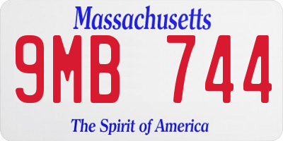 MA license plate 9MB744