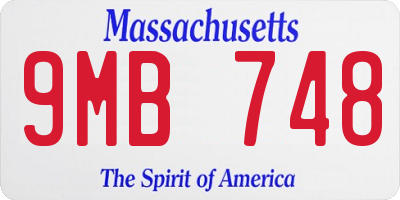 MA license plate 9MB748