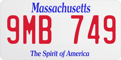 MA license plate 9MB749