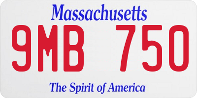MA license plate 9MB750
