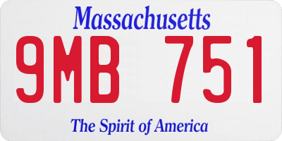 MA license plate 9MB751
